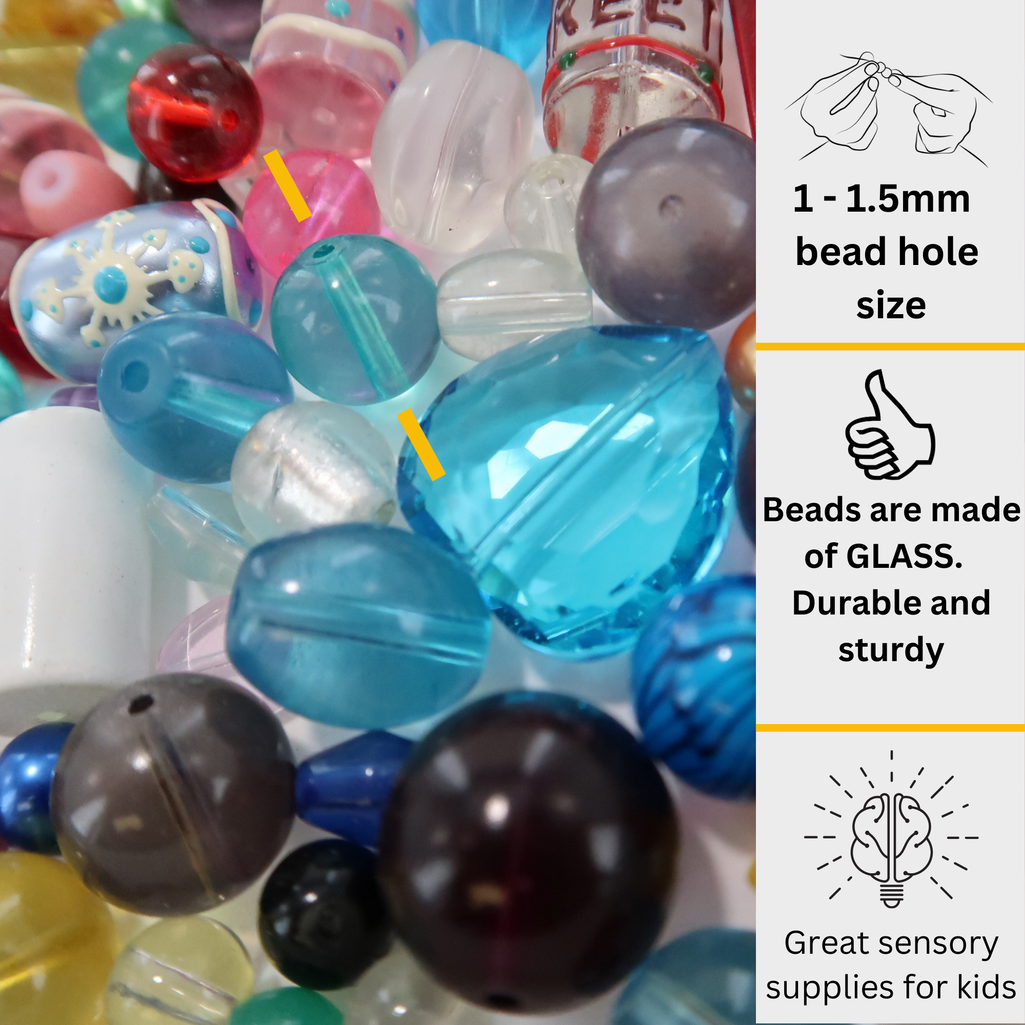 Glass Beads For Bracelet Making, Bulk Beads Assortment, DIY Jewelry Supplies, Gift For Beader, Basket Stuffers, 2 lb