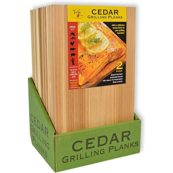 TrueFire Cedar Grilling Planks 7.25 x 16 (24-Pack) - Premium Sized Plank, Western Red Cedar, Made in Canada
