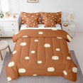 thumbnail image 1 of YST 7-Piece Fall Theme Pumpkin Comforter Set, Twin Size, Vintage Burnt Orange, 1 of 5
