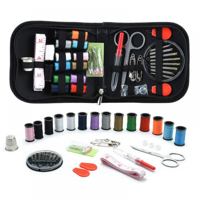Clearance Sewing Kit, Portable Mini Sewing Kit for Beginner, Traveler and  Emergency Clothing Fixes, DIY Sewing Supplies & Sewing Accessories with  Black Carrying Case (45 PCS) 