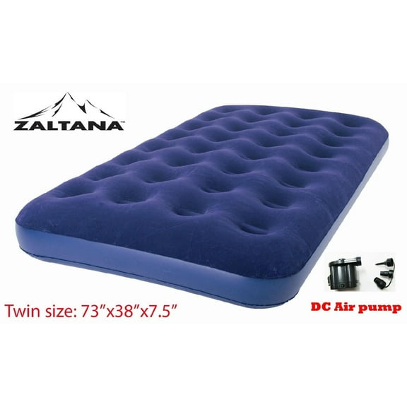 Zaltana Matelas Pneumatique Format Simple avec Pompe à Air CC (Fonctionne avec une Batterie à Cellule 4 Po)