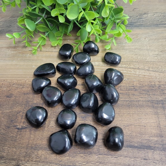 Crystal Joys 1 piece Tumbled Shungite Stone – Natural Grounding and Protective Mineral