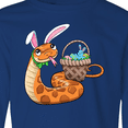 thumbnail image 4 of Inktastic Easter Cute Snake with Basket and Bunny Ears Long Sleeve Youth T-Shirt, 4 of 5