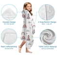thumbnail image 7 of Beige Princess Castle Rainbow Pattern Hooded Bath Towel，60"x35" for Ages 3 To 12 Kids, Quick Dry Lightweight Soft Microfiber Hood Beach Towel Cover Up for Kids, 7 of 7