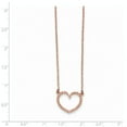 thumbnail image 2 of 14k Rose Gold Polished and Textured Heart Necklace - 17 Inch - Measures 17mm Wide, 2 of 2
