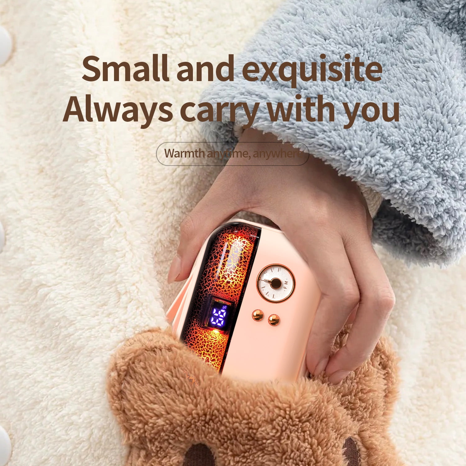 Wovilon Portable Hand Warmer, Power Bank Rechargeable USB Hand Warmer Heater ,Double-Side Heating＆3 Gears , For Skiing Climbing Hiking Winter