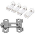 thumbnail image 2 of 1Set Hasp Latch METAL Hasp Latch Lock Sliding Door Lock for Window Cabinet Fitting & 20Pcs Wire Fixing Clamp Clip White, 2 of 9