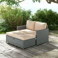thumbnail image 4 of Gymax 2 PCS Patio Loveseat w/ 31 Gal Multifunctional Storage Ottoman & Soft Cushions, 4 of 10