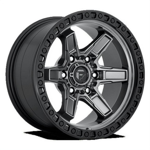 Fuel 1PC Aluminum Rim D698 KICKER 17X9in Matte Gun Metal Black Bead Ring Finish, D69817908450