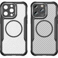 thumbnail image 2 of Case for iPhone 13 Pro,Full-Body Rugged Carbon Fibre Protective Clear Back Hybrid Magnetic with Wireless Charge Shockproof Protector Phone Case for iPhone 13 Pro,6.1 inch 2021 (Black), 2 of 17