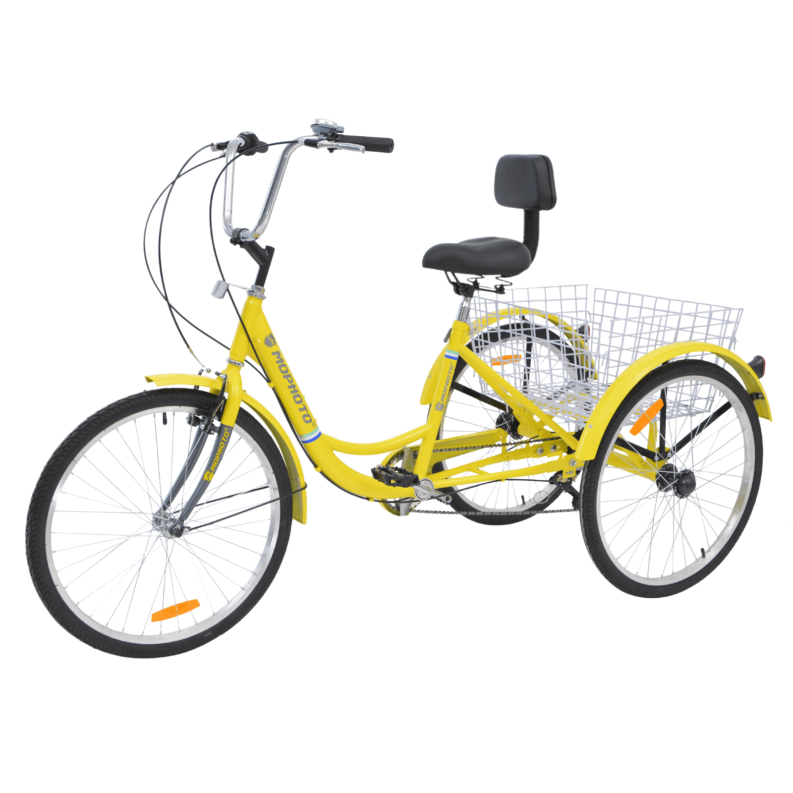 Ridgeyard Aluminum Frame 26" Adult Tricycle Trike Cruise Bicycle Bike Yellow 