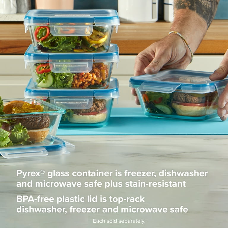 Snapware Total Solution Pyrex Glass 4 Cup Square Food Storage, Food Storage, Household