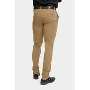 Victorious Mens Basic Casual Slim Fit Stretch Chino Pants DL1250 - KHAKI - 36/30