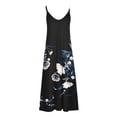 thumbnail image 5 of Mefallenssiah Femmes Sans Manches Imprimé Casual Robe de Soleil V Cou Sangle Longue Robe, 5 of 5