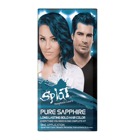 Splat Pure Sapphire Hair Color Kit Semi Permanent Teal Blue Hair