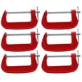 thumbnail image 5 of RENACLIPY Red Metal G Clamps Set, 6 Pieces Cast Iron A3 Steel, Heavy Duty Clamping Tools for Home Improvement Projects, 5 of 5
