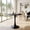 Black, variant on Round Black MDF Dining Table with Pedestal Base - Mid-Century Modern Style for Kitchen & Living Room