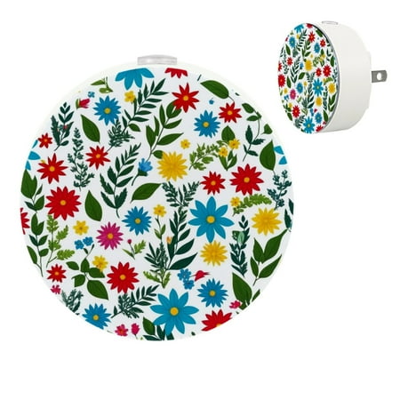 

YZUOUZY Night Lights Plug into Wall Bedside Lamp Bedroom Lamps Set of 2 Flowers Wreath