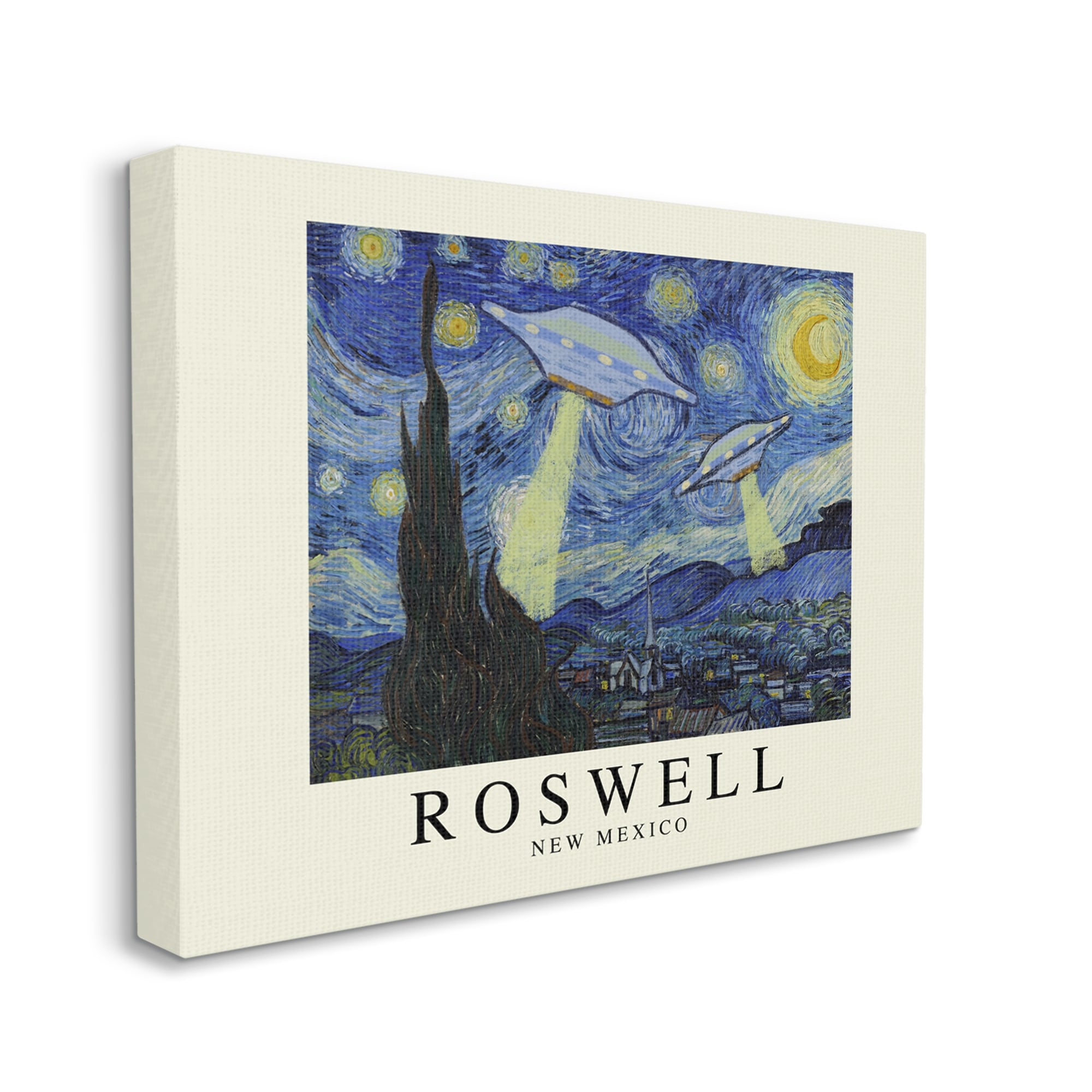 Stupell Industries Van Gogh UFO Roswell NM Travel & Places Painting Gallery Wrapped Canvas Print Wall Art