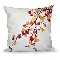 Simply Daisy 16" x 16" Maple Hues Flower Print Pillow