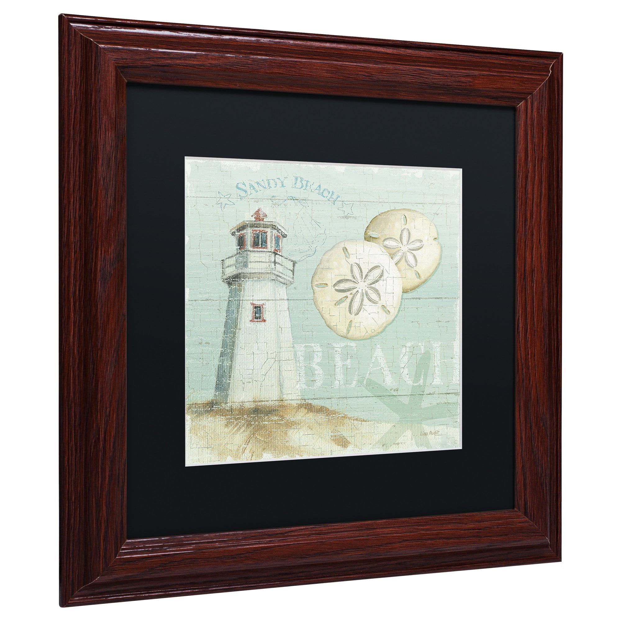 Trademark Fine Art "Beach House I" Canvas Art by Lisa Audit, Black Matte, Wood Frame