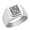 Silver, variant on Initial Floral Box Letter K Monogram Stainless Steel Signet Ring