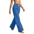 thumbnail image 6 of KIHOUT Womens Wide Leg Pants High Waisted Solid Color Casual Loose Fit Drawstring Elastic Waistband Trousers with Pockets Long Pants, 6 of 6