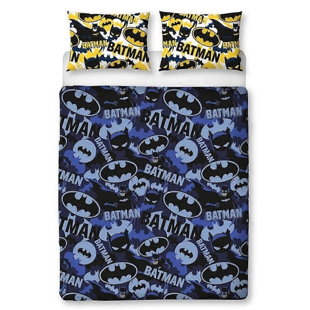 Batman Camo Duvet Cover Set Single Bed Blue/Yellow/Black Blue/Yellow/Black Single