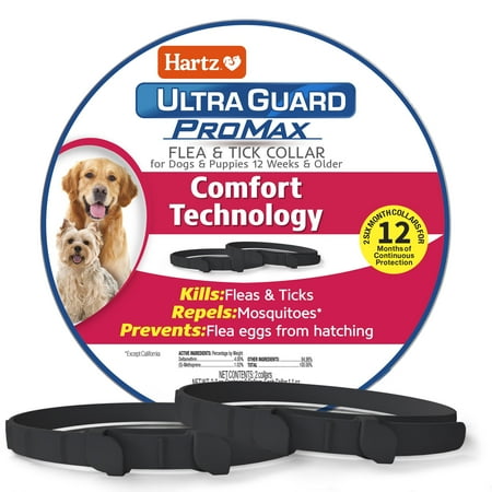UPC: 0032700113728 | Hartz UltraGuard ProMax Flea & Tick Collar for Dogs & Puppies with Comfort Technology Black 2 Pack