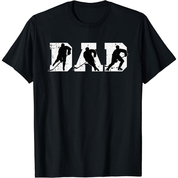 Dad Hockey Fathers Day Cool Sport Player Papa Dada Pops T-Shirt