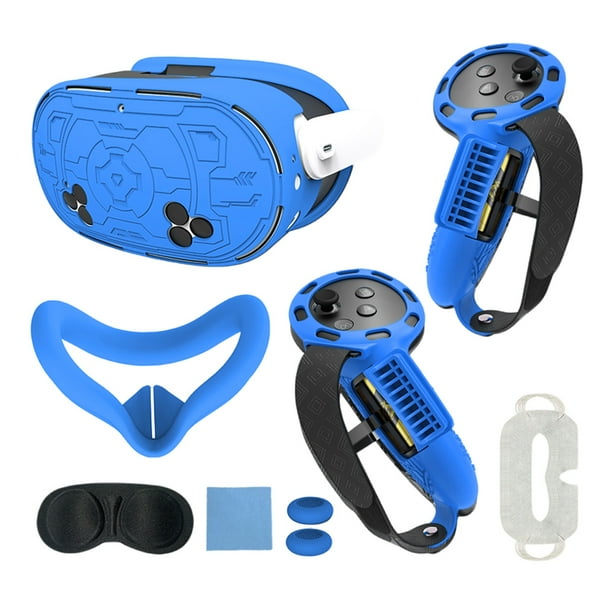 Accesorios VR Hugtrwg para Meta Quest 3S TPU funda 7 piezas azul
