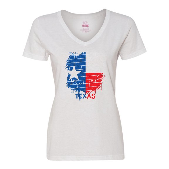 Inktastic Graffiti Texas State Flag Women's V-Neck T-Shirt