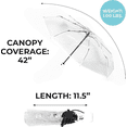 thumbnail image 4 of Stylish Folding Umbrella Collection, totes Adult Clear Bubble Umbrella with Dome Canopy and Lightweight Wind and Rain Protection and 2 pcs yellow reusable portable raincoats, 4 of 13