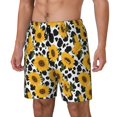 thumbnail image 1 of Fotbe Cow Print Sunflower Traje de Baño para Hombre – Shorts de Natación de Secado Rápido con Forro y Bolsillos-Medium, 1 of 6