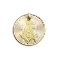 thumbnail image 3 of New 10k yellow Gold Freemason Masonic religious Pendant charm fine jewelry 0.9g, 3 of 12