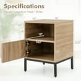 thumbnail image 3 of Costway 1 PCS Nightstand with Storage Home Boho Style Accent Table with Open Shelf, 3 of 9