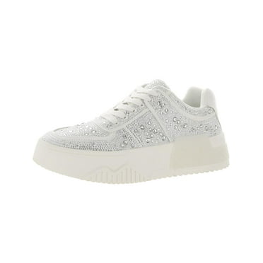 Steve Madden Womens Sonic-R Rhinestone Lace Up Casual and Fashion Sneakers