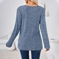 thumbnail image 4 of Annhoo Knitted Tops for Women Long Sleeve Round Neck Tunics Fall Fashion Side Slit Button Undershirts, 4 of 4