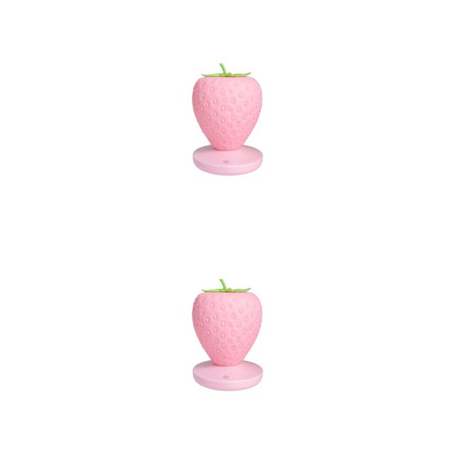 Advancent Luz LED de noche de fresa, portátil, Adorable, repuesto alimentado por batería, interfaz USB recargable, lámpara, herramienta de Rosado 2piezas