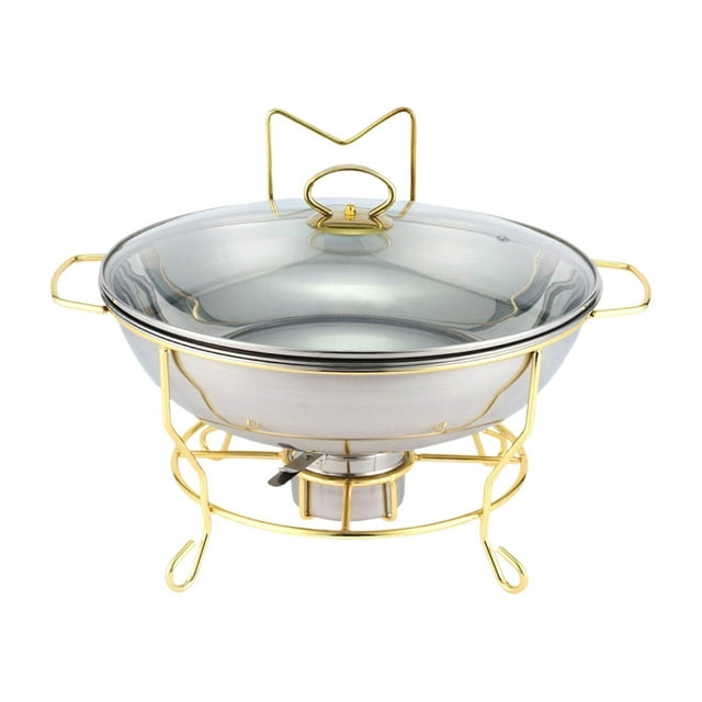 veasfak Ensemble de Chauffe-Buffet avec Couvercles Transparents, Plat de Chafing Rectangulaire, Plateau de Réchauffement
