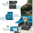 thumbnail image 4 of AECOJOY 7 PCS Patio Conversation Set, PE Rattan Wicker Outdoor Sectional Set with Cushions and Coffee Table, Patio Dining Set for Garden in Black Rattan & Peacock Blue Cushion, 4 of 7