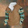 thumbnail image 2 of Nfhtoj Jackets for Men Western Aztec Ethnic Print Vintage Top Long Sleeve Shirt Stand Collar Zip Up Pullover Coat Western Country Sweatshirts for Men, 2 of 3