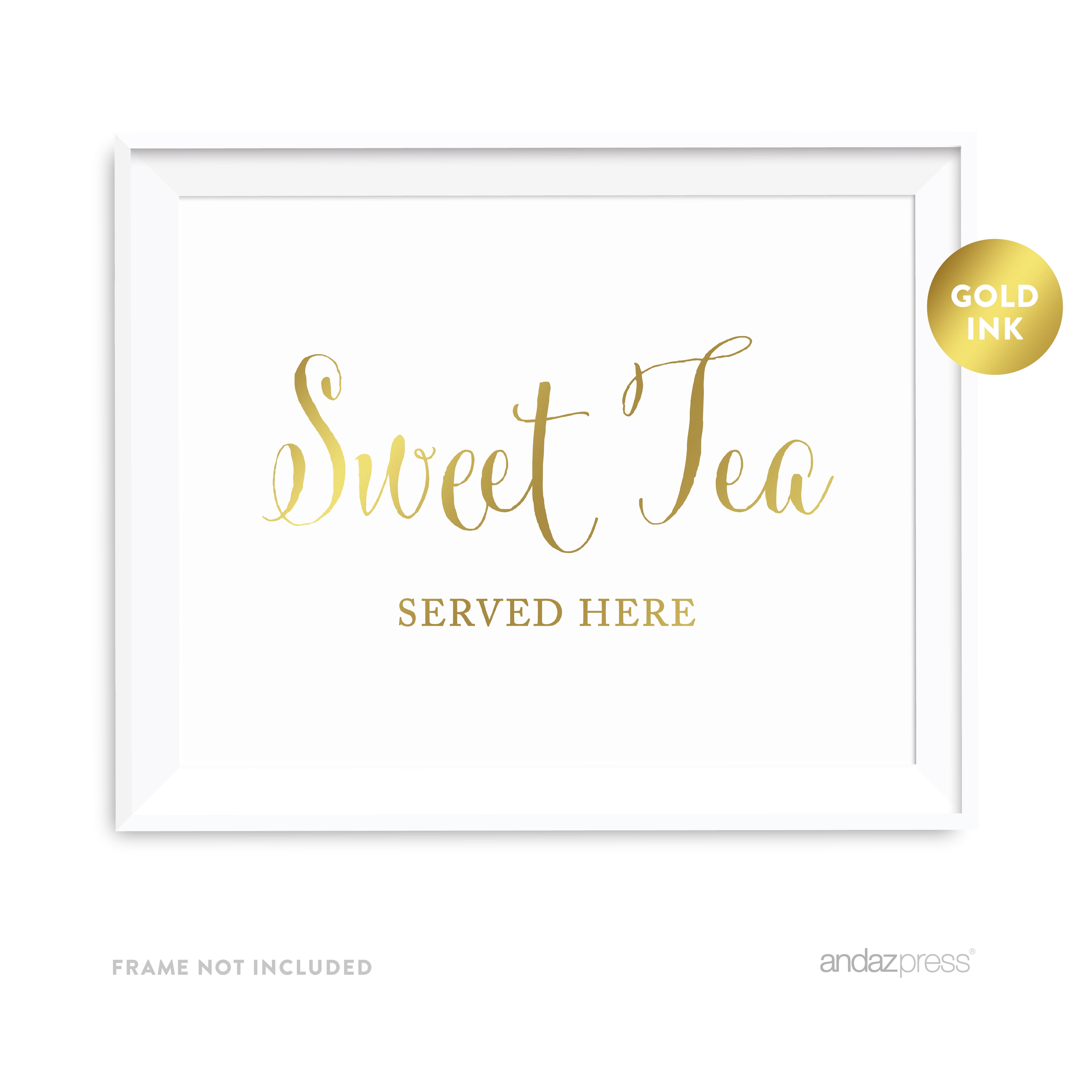 Sweet Tea Metallic Gold Wedding Party Signs - Walmart.com