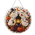 thumbnail image 2 of DIY Halloween Ghost Lantern Hanging Door Sign Craft, Witch Hat Cute Ghosts & Jack-O-Lantern Pumpkin, Cozy Thanksgiving Autumn Harvest Home Wall Door Hanging Crafts Gifting, 2 of 8