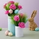 thumbnail image 3 of Flores artificiales Juvale, claveles rosa intenso, paquete de 100, 3 of 9