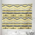 thumbnail image 1 of Yellow and Black Tapestry, Prehistoric Design with Zig Zag Lines Stripes Chevron, Fabric Wall Hanging Decor for Bedroom Living Room Dorm, 5 Sizes, Yellow Black and White, by Ambesonne, 1 of 1