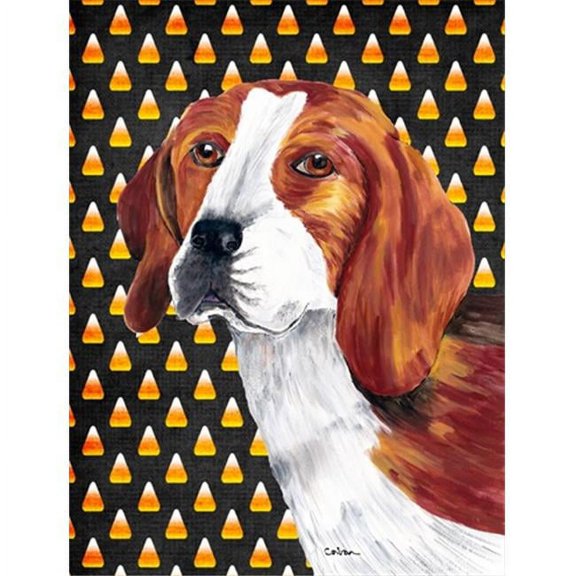 Beagle Candy Corn Halloween Portrait Flag - Garden Size