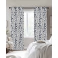 thumbnail image 4 of Dark Blue Grey Botanical Blackout Curtains for Bedroom Living Room Darkening Curtains 54 Inch Long Spring Floral Summer Farmhouse Short Curtain for Small Window Treatment Grommet Drapes 52"x54"x2, 4 of 9