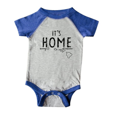 

Inktastic It s Home- Hawaii State Outline Distressed Text Gift Baby Boy or Baby Girl Bodysuit