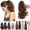 thumbnail image 4 of Benehair Clip In Ponytail Hair Extensions Fashion Claw on Long Cute Wavy Hair Piece 12" Claw Curly Light Brown, 4 of 11